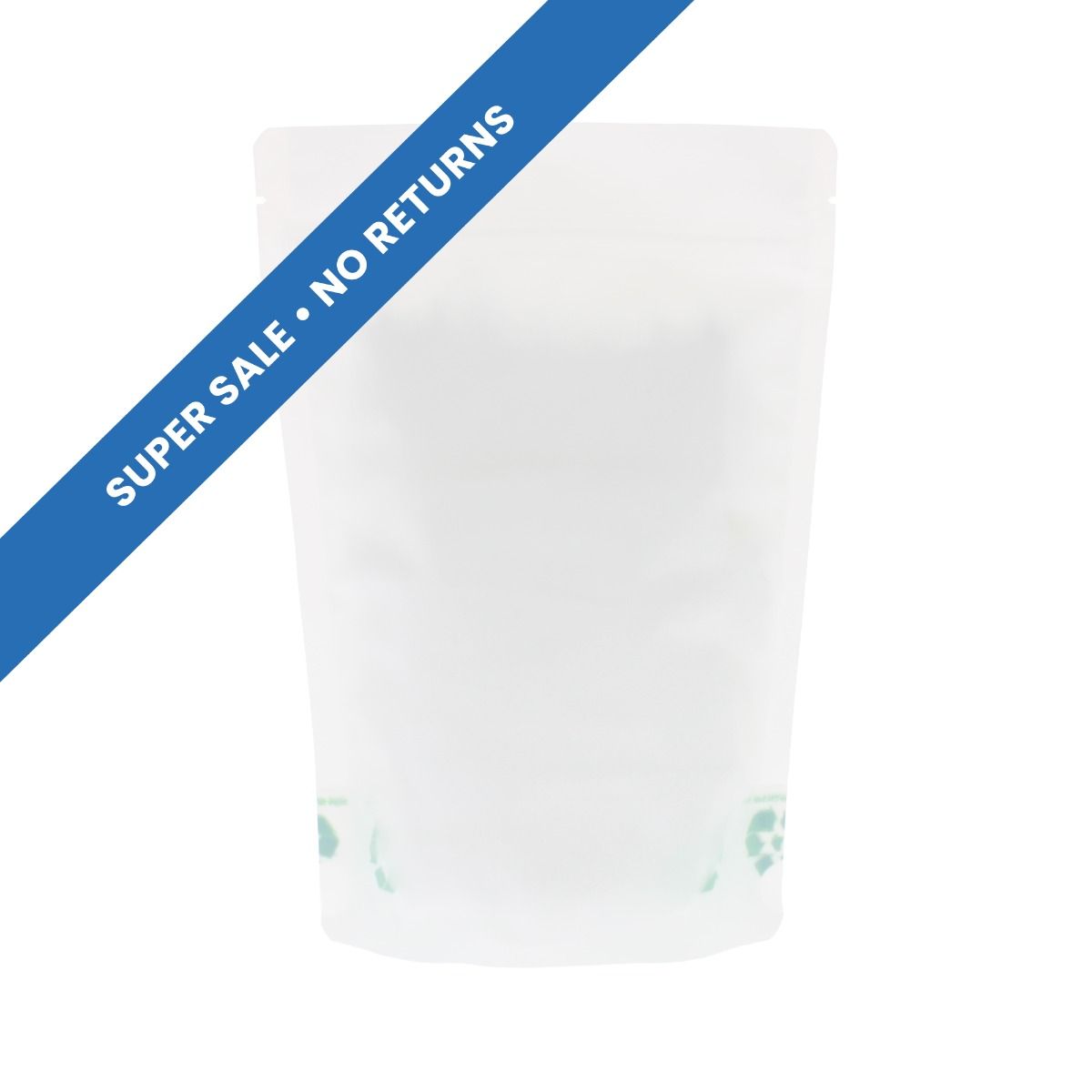 Stand-up pouch with Paper Feel Varnish - white